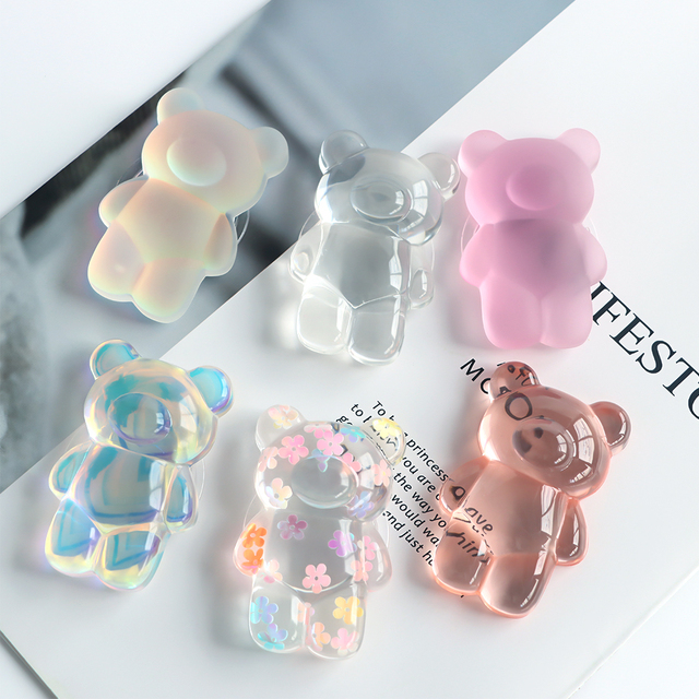 Aikusu Wholesale Factory Bear Custom Color Cute Holder Sticky Cell Mobile Phone Grip for iPhone 17 16 15 14 13 Pro Max