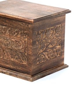 โกศไม้เผาศพแกะสลักด้วยมือสำหรับใส่เถ้ากระดูกมนุษย์ที่ระลึกสำหรับสัตว์เลี้ยงและมนุษย์ - Product Image 4