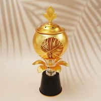 Brûleur d'encens en métal et perles de verre de haute qualité, design écologique, luxueux, rose indienne, décoration pour la maison et l'hôtel M R