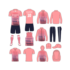 Conjunto de Camiseta de Fútbol de Poliéster Transpirable de Secado Rápido con Sublimación Personalizada Unisex, Impresión de Nombres, Cuello en V, Pantalones Cortos de Fútbol para Equipo - Product Image 1