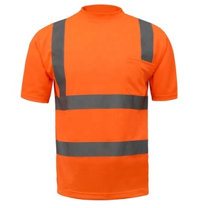 Offre Spéciale Polyester Logo personnalisé Protection Avertissement de sécurité T-shirts fluorescents Vêtements de sécurité au travail T-shirt réfléchissant pour hommes - Product Image 3