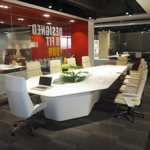 Mesa de Conferencia Moderna para Oficina, Melamina E1, Rectangular, 8 Personas, Muebles de MDF, Panel de Madera, Patas de Aluminio, Marca ML, Garantía de 3 Años - Product Image 4