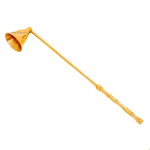 Abatidor de velas de oro de latón hecho a mano de diseño de moda con mango largo para el hogar y la boda vela mecha llama segura - Product Image 3