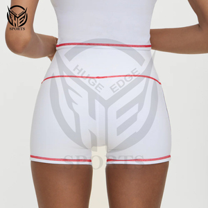Shorts de sport de yoga sans couture respirants à taille mi-haute avec poches, brodés et froncés pour les fesses, pour l'entraînement physique, nouveauté 2025 - Product Image 4
