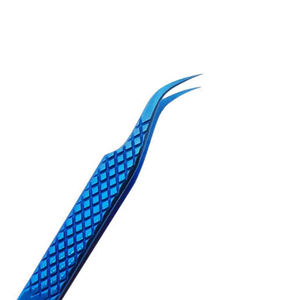 Pince à cils en acier inoxydable, poignée diamant, volume professionnel, haute qualité, antistatique, précision, bleu, extension de cils artificiels - Product Image 5