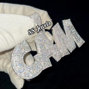 Custom VVS Moissanite 925 Silver Pendant Fully Iced Out Name Charm Necklace for Birthday or Hip Hop Style Accessory - Product Image 1