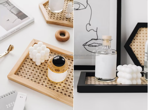 Bandeja de Servicio Tejida a Mano al por Mayor, con Taza Redonda, Decoración Rústica para Escritorio, Bandeja de Mimbre - Product Image 2