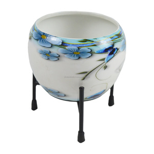 Macetas de flores de Metal, diseño de acabado esmaltado, Decoración de mesa interior, macetas para sala de estar - Product Image 3