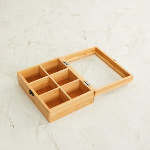 Caja de Almacenamiento de Madera Natural con Compartimentos al por Mayor, Organizador Multisección para Joyería, Especias, Frutos Secos y Decoración del Hogar - Product Image 2