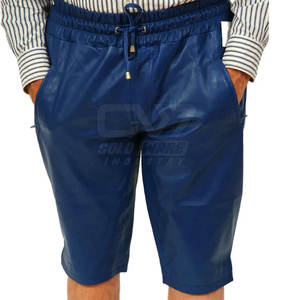 Pantalones cortos de cuero para hombres de estilo popular Venta al por mayor Pantalones cortos de cuero de moda para hombres - Product Image 1