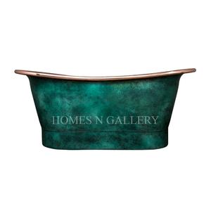 Bañeras de cobre personalizadas únicas Vintage hechas bañera de baño de cobre antiguo de superficie sólida de diseño italiano - Product Image 4