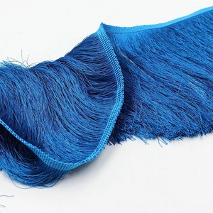 Franges personnalisées en fil de Mylar bleu blanc de haute qualité Matériaux d'origine Luxe Type Toutes tailles Fashion Place French Silk Fringes - Product Image 2