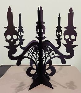 Bougeoir T-Light finition antique cher design pour décor de table pour ambiance fantomatique pour le thème d'halloween Candlabra Holder - Product Image 5