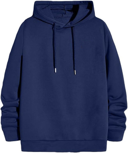 Sudadera con capucha para hombre, color sólido, mezcla de algodón, forro polar, manga larga, adecuada para actividades en interiores o exteriores - Product Image 3