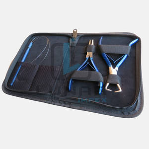 Cinta profesional en kit de herramientas de extensión de cabello en color azul titanio logotipo personalizado etiquetado en herramientas y embalaje - Product Image 1