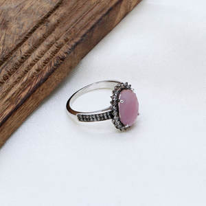 Última piedra preciosa de turmalina Rosa Natural con anillo de boda de circón cúbico para mujer, regalos de joyería fina de Plata de Ley 925 - Product Image 1