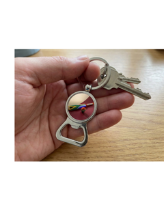 South African Cricket Sports 2-in-1 Plated Stainless Steel Bottle Opener <b>Keyring</b> Fashion Trend Personalized National Office Gift - Product Image 4
