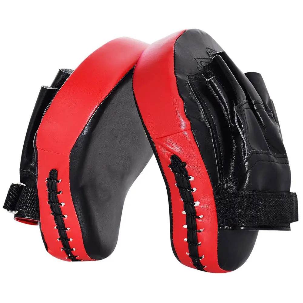 Curved Shaped Premium Quality Black And Red Color Competitive Price Boxing Focus Pads BY PASHA INTERNATIONAL