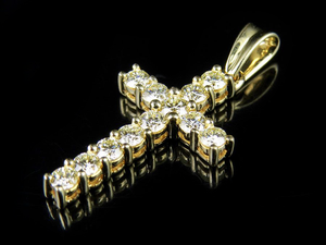 Pendentif Croix Chrétienne Jésus en Argent Sterling 925 de Meilleure Qualité Plaqué Or avec Moissanite Bijoux pour Hommes Femmes Unisexe - Product Image 5