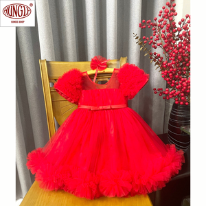 Bán Buôn Đẹp Công Chúa Trang Phục Chính Thức Cô Gái Lót Bông Vải Ngắn Tay Áo O-Cổ - Product Image 2