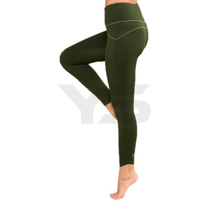 กางเกงเลกกิ้งเอวเทรนเนอร์สำหรับผู้หญิงกางเกงออกกำลังกายดีไซน์ใหม่เลกกิ้งออกกำลังกายสีพื้นแบบกำหนดเองขนาดพิเศษออกแบบได้ตามต้องการ - Product Image 2