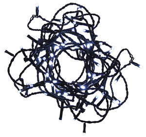 5m. Ghirlanda classica con 50 LED bianchi freddi, alimentazione a corrente, 8 funzioni, IP44 (GSC 204600011) - Product Image 1