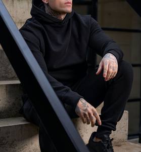 Sudadera con capucha de algodón de primera calidad para hombres, ropa de calle informal, Sudadera con capucha de gran tamaño para hombres y mujeres, uso diario - Product Image 4