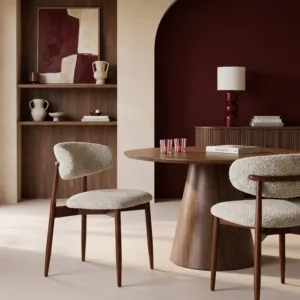 SOFT BARLEY & WALNUT WALNUT & BLUSH HALSTON DINING <b>CHAIR</b> - Product Image 1