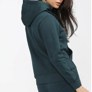 Noir Couleurs Surdimensionné Coton Femmes À Capuche Hiver Casual Zipper Plain Hoodies Street Style À Capuche Femmes - Product Image 3