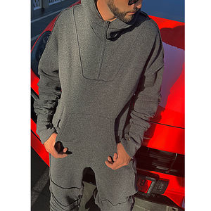 Conjuntos Deportivos de Invierno Vintage Tejidos con Logotipo Personalizado, 100% Algodón, Secado Rápido, para Hombre, Conjuntos de Dos Piezas con Sudadera con Capucha, Chándales - Product Image 2