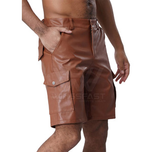 กางเกงขาสั้นหนังสำหรับผู้ชายกางเกงขาสั้นระบายอากาศได้ดีดีไซน์ใหม่จากปากีสถาน - Product Image 5