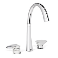 Robinet de salle de bain moderne à bec col de cygne chromé avec débit réglable, sortie d'eau unique, 2 tailles, accessoires de robinetterie