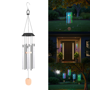 Homehop Lampe solaire à carillon éolien étanche à LED automatique avec changement de couleur Lampe de jardin solaire suspendue pour l'extérieur et la décoration intérieure - Product Image 1