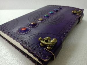 Journal en cuir intemporel sur mesure Style agate conçu pour les écrivains artistes voyageurs-Style classique - Product Image 6