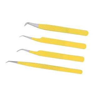 Ensemble de pinces à cils en acier professionnelles de couleur personnalisée pointes en fibre antistatique applicateur à pince à pointe lisse pour faux cils - Product Image 6