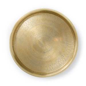 Bandeja Decorativa de Latón Martillado Hecha a Mano, Bandeja de Servicio Ligera con Revestimiento de Aluminio, Acabado Pulido, Sólida para Catering - Product Image 6