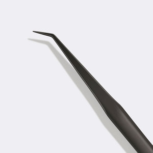 Pinzas de punta de fibra de 90 grados con logotipo personalizado de acero inoxidable, extensión de pestañas personalizada con etiqueta privada, pinzas de gran volumen - Product Image 2