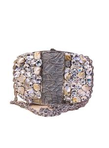 Handmade Designer Brass MOP <b>Clutch</b> for Ladies Fashionable Suede Purse with Mother Pearl Inlay for Bridal and Evening Wear - Product Image 2