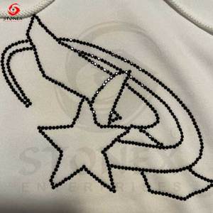 Nueva moda completa rhinestone carta logo sudaderas con capucha brillantes para ropa de calle unisex Bling diamante logo chica sudadera - Product Image 5