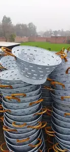 Cubo de oliva grande y mediano galvanizado de metal de hierro plateado con asa - Product Image 5