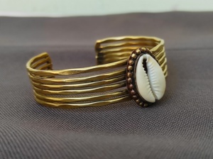 กำไลข้อมือทองเหลืองปรับได้สำหรับผู้หญิงกำไลข้อมือซ้อนกันได้งานแฮนด์เมด - Product Image 6