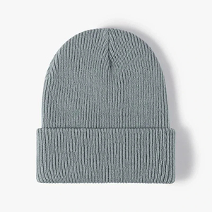 Unisex Solid Black Knitted Beanie <b>Hat</b> 100% Acrylic <b>Winter</b> Casual Cap for Adults 56-58CM Head Circumference - Product Image 3