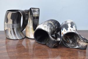 Taza de cuerno vikingo Skal, taza de cuerno para beber auténtica, taza de cuerno vikingo de Guerrero, jarra de cerveza Premium para Ale Mead, vino, whisky, café - Product Image 6