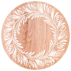 Assiettes de présentation en bois d'acacia de qualité supérieure avec motif artisanal, rondes, grain de bois brun naturel, pour la décoration de dîner et les mariages - Product Image 4