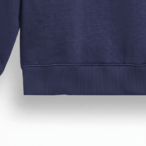 Sweat-shirt à col rond imprimé personnalisé, unisexe, en polaire, bleu marine, impression de marque, broderie, privé, hiver, automne, ODM - Product Image 4