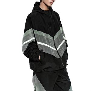 Front and back same design Windbreaker Tracksuit Streetwear Windbreaker <b>Shorts</b> Set <b>Zip</b> up Oversized Windbreaker <b>Short</b> Set - Product Image 6