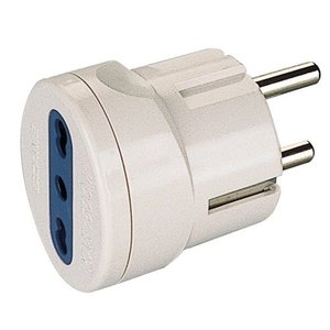 Adaptador de Enchufe Eléctrico Blanco PP0451R, Estándar Italiano, Bidireccional 2P+T 10/16A, Categoría 1, Otros Conectores - Product Image 1