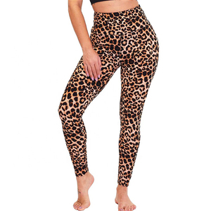 High Waist Yoga Legging Women's Animal Print Breathable Quick-Dry Silk Screen Printed High Quality Polyester Spandex OEM Service - Product Image 3