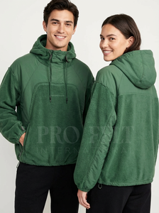 Sweat à capuche en polaire chaud d'hiver personnalisé OEM ODM avec cordon de serrage réglable, poche kangourou en polaire douce, logo imprimé à l'écran - Product Image 2