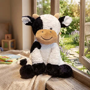 Super Soft Plush <b>Cow</b> 25cm Cuddly Anime Plush <b>Cow</b> with PP Cotton Filling Weighted Anniversary Gift - Product Image 4